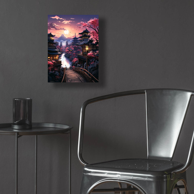  «Coucher de soleil au Japon» par Momart, art mural en verre acrylique, 16 po x 24 po, H 16 po x l 12 po x P 0,13 po