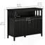 Buffet moderne noir, buffet à 2 portes avec tablettes réglables, armoire de rangement pour la cuisine et le salon