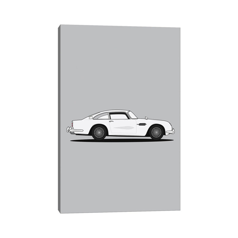 Aston Martin DB5 (Silver Edition) by Avesix - Wrapped Canvas Print, 20.32 cm H x 30.48 cm W
