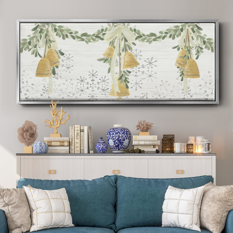 Holidy Bells- Framed Canvas, 20" H x 50" W