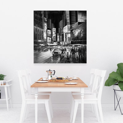 Times Square Monochrome Canvas - Man Bedroom Decor Art