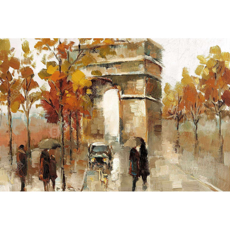 "Arc de triomphe en automne" sur toile, H 24 po x l 36 po