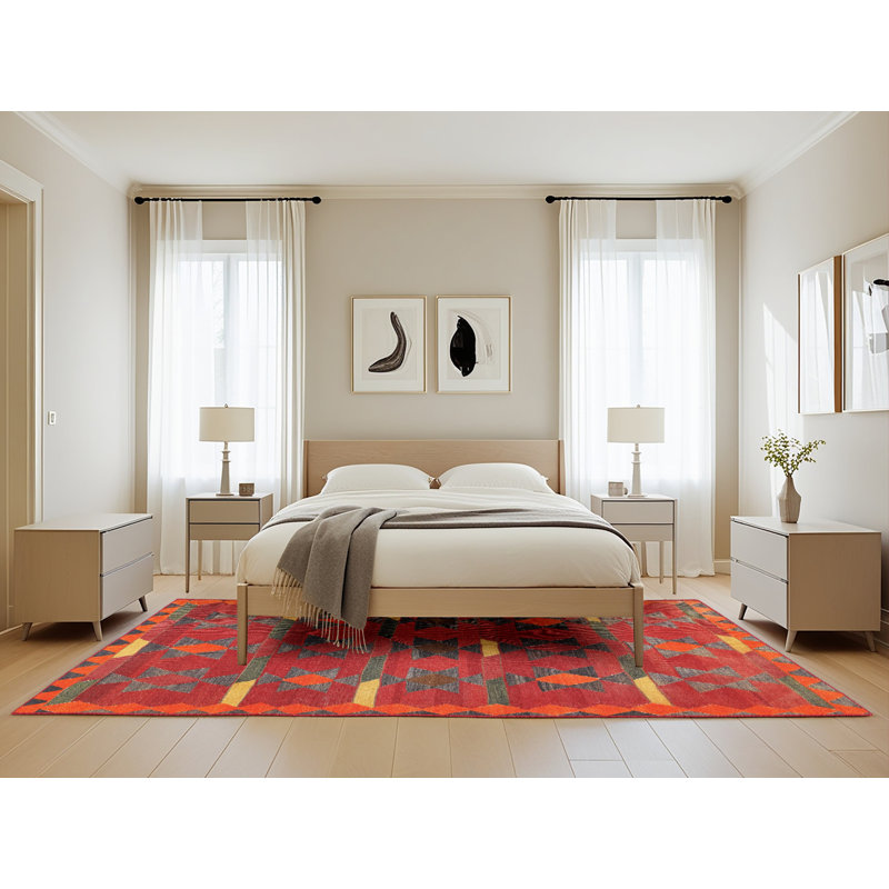 Tapis rouge à motif sud-ouest, Rectangle 5 pi x 8 pi