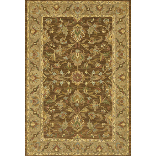 Pooja Brown/Tan Area Rug, Rectangle 2' x 3'