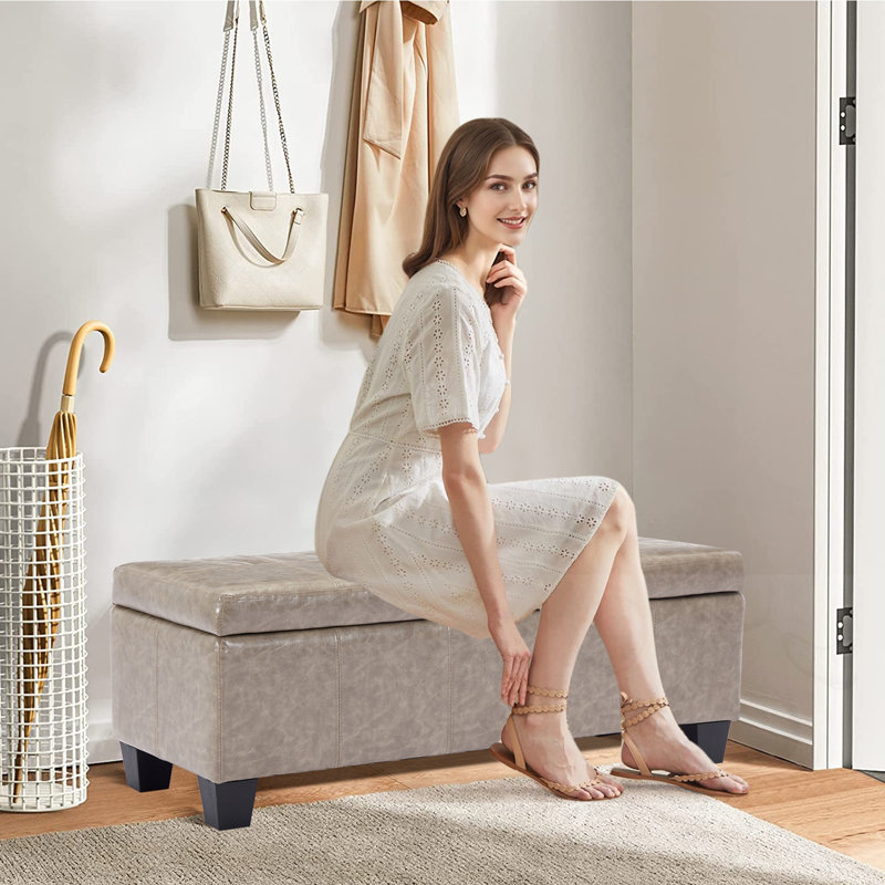 Banc rembourré avec rangement