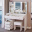 Luxurious Makeup Vanity Desk with LED Lighted Mirror, Spacious Drawer, and Comfortable Stool for Ultimate Beauty Routine-716558668