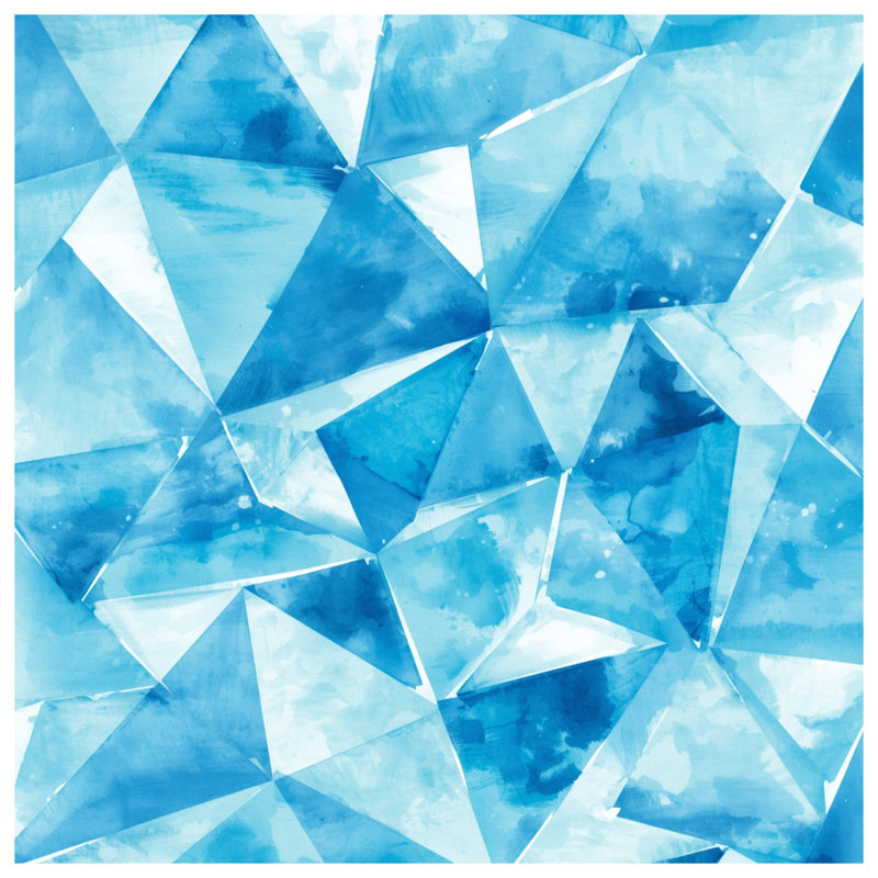 Rideaux géométriques bleus à motif de triangles, 50 po x 92 po - 1 panneau, Blocage
