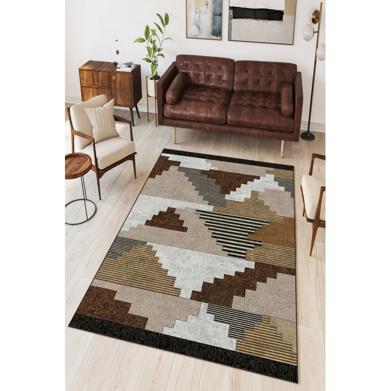 Eco-Friendly Area Rug (2 ft x 3.3 ft), 100% Polyester, 650 g/m² | Antibacterial & Non-Slip PVC Dot Underside, Pile Height: 0.2 inches | Machine Washable, Digital Print Design, Perfect for Living Room & Bedroom Decor