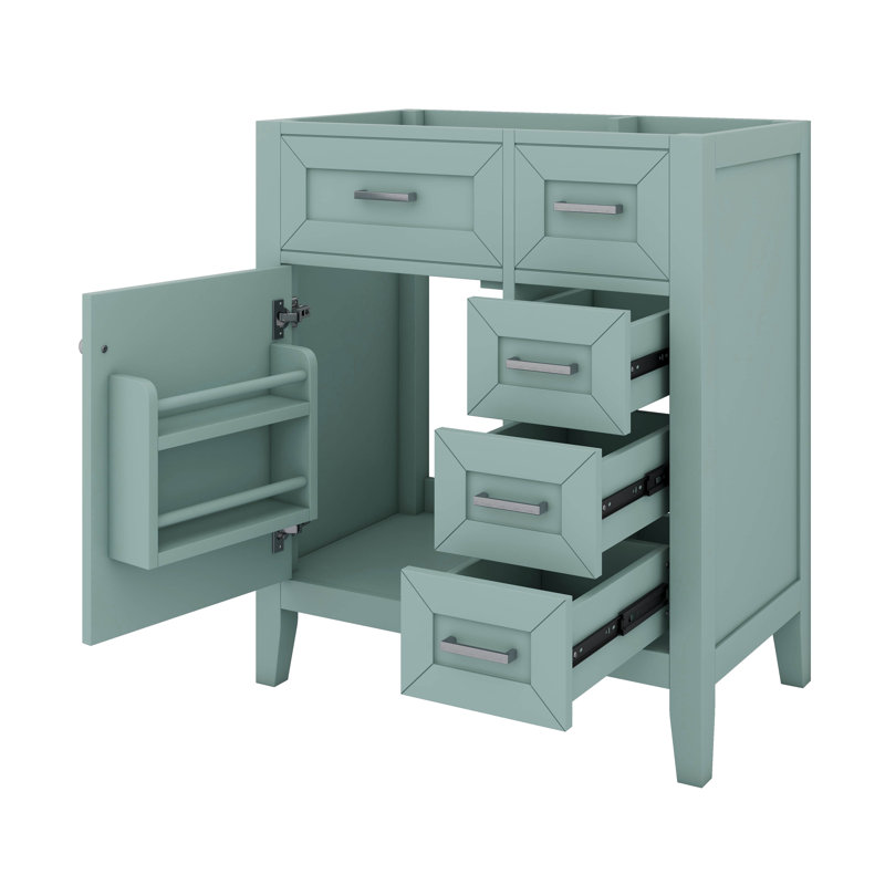 Meuble-lavabo moderne 30 po avec 3 tiroirs, Vert