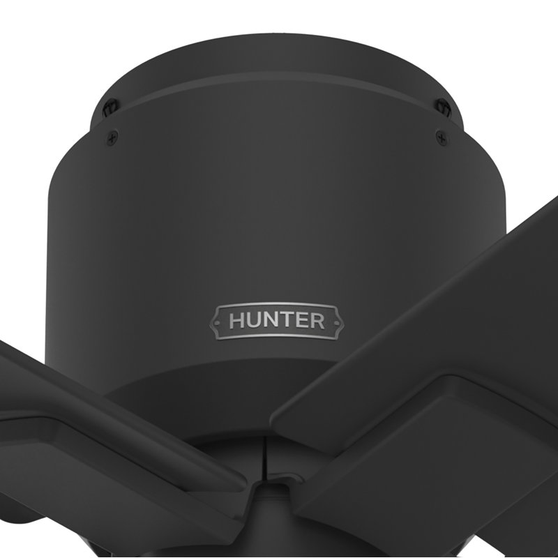 Terrace Cove Matte Black 44" Low Profile Ceiling Fan with 5 Blades