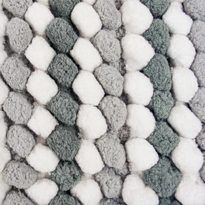 Dilly Non-Slip Bath Rug, 17" W x 24" L, Gray