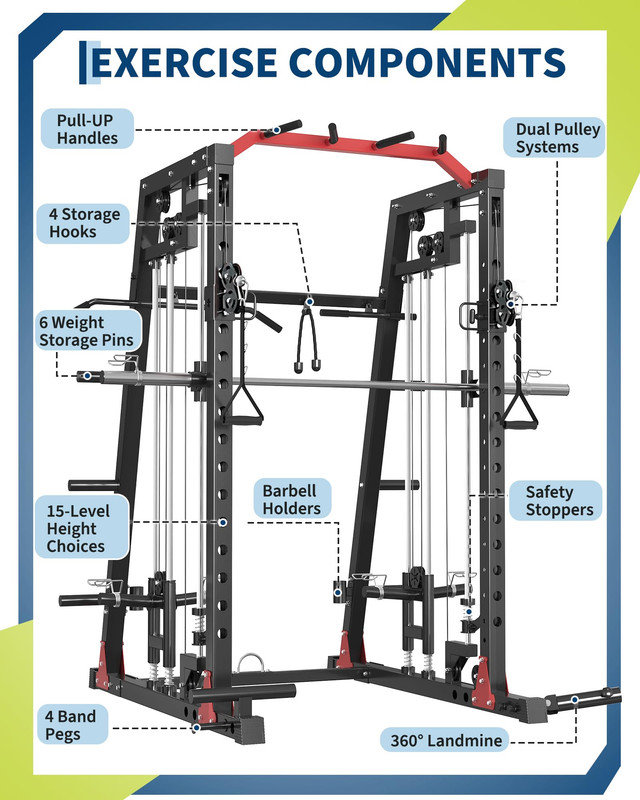 Cage électrique 2200LB Smith Machine Home Gym