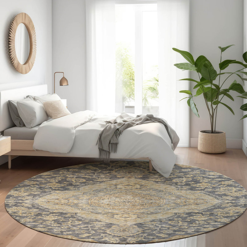 Tapis intérieur / extérieur gris Celia , 8 pi x 8 pi