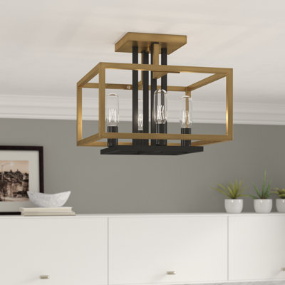 Plafonnier semi-encastré rectangulaire à 4 lumières 12 po Bedworth
