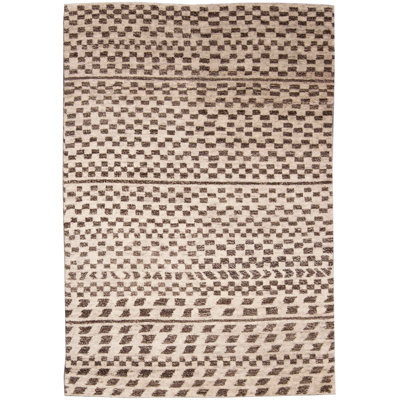 Modern One-of-a-Kind Rectangle 4'5" X 6'7" Hand Knotted Area Rug