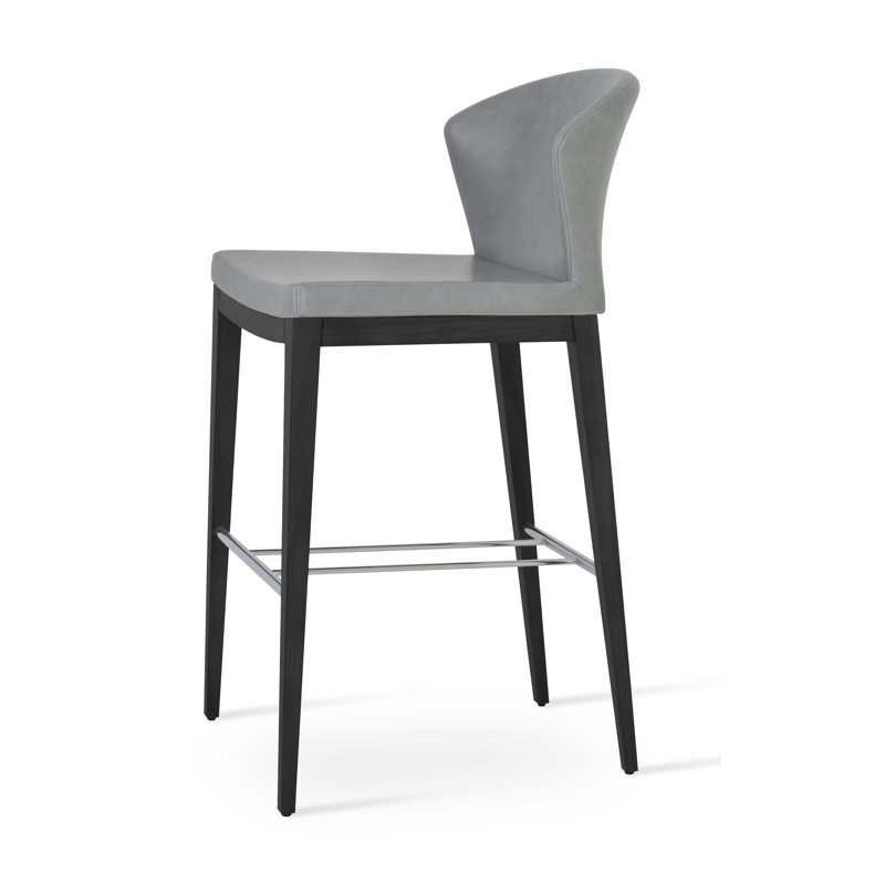 Capri Wood Counter & Bar Stool, Light Gray, Counter Stool (24" Seat Height), Wenge