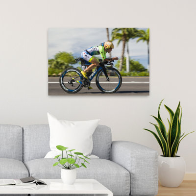 Pro Rider On Bike Phase Of Ironman World Championship, Hawaii, Usa Contemporary Wall Art