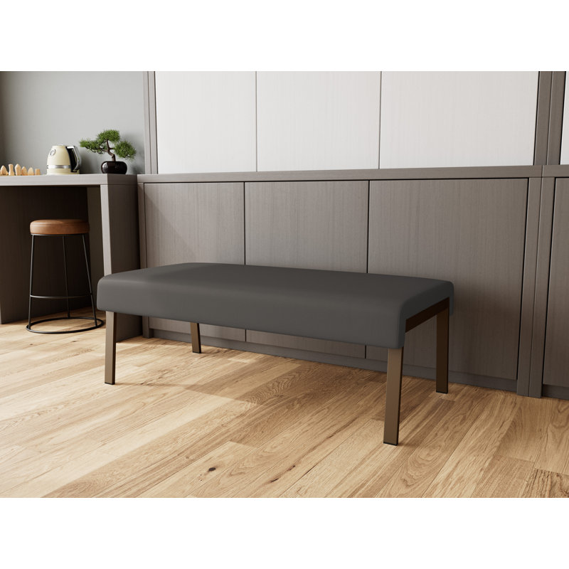 Banc en métal 2 places Waterfall, Bronze, Noir Patriot Plus - Vinyle lavable au chiffon