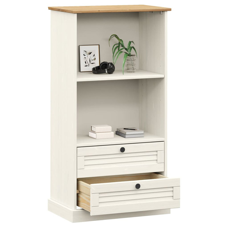 114.50cm H x 60cm W Standard Bookcase, White
