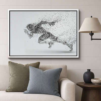 Sport «Explosion de points noirs et blancs, œuvres d'art de chemin de fer abstrait, grande impression numérique sur toile giclée»