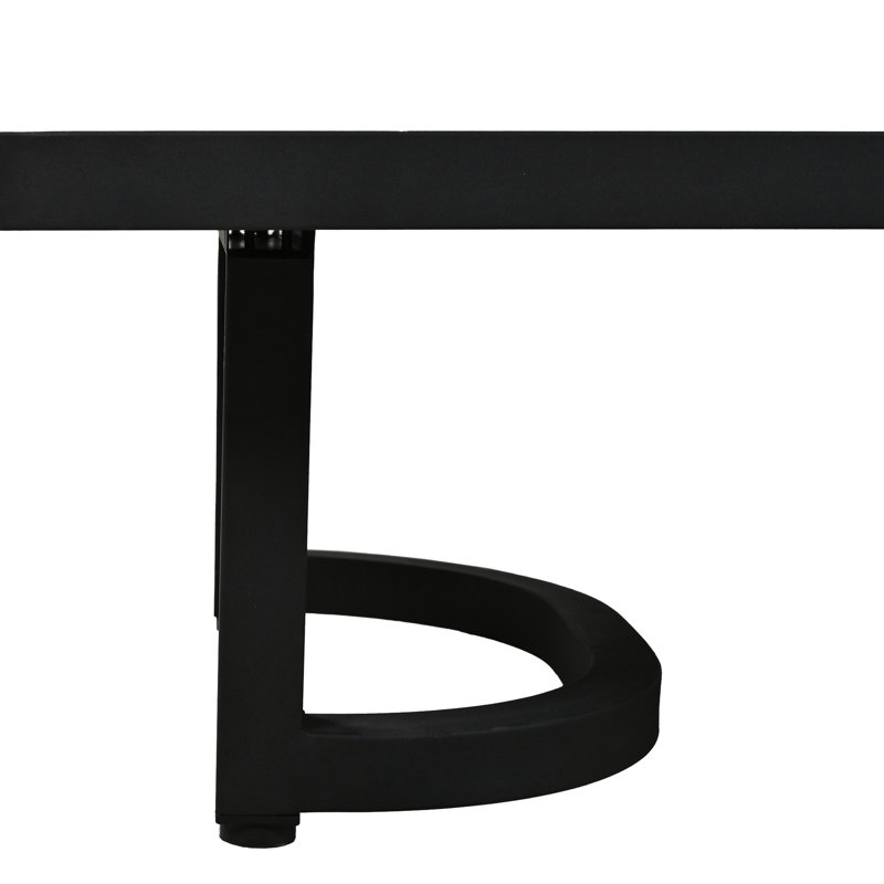 Acier d'extérieur Ustyle - imperméable et rouillé. La conception incurvée ajoute de l'élégance aux jardins. Confort 5 invités. Comprend 1 amour, 2 canapés simples et une table basse. Structure noire, coussins beiges. Facile à nettoyer