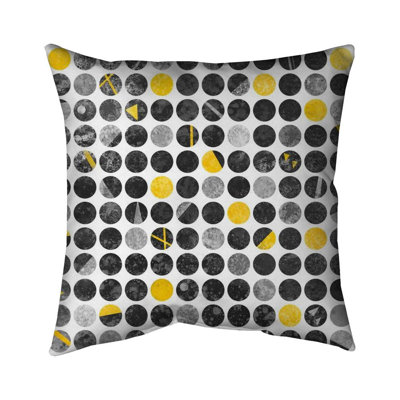 Abstract grunge circles - 16"x16" Outdoors Throw pillow - Spun poly - Print on demand