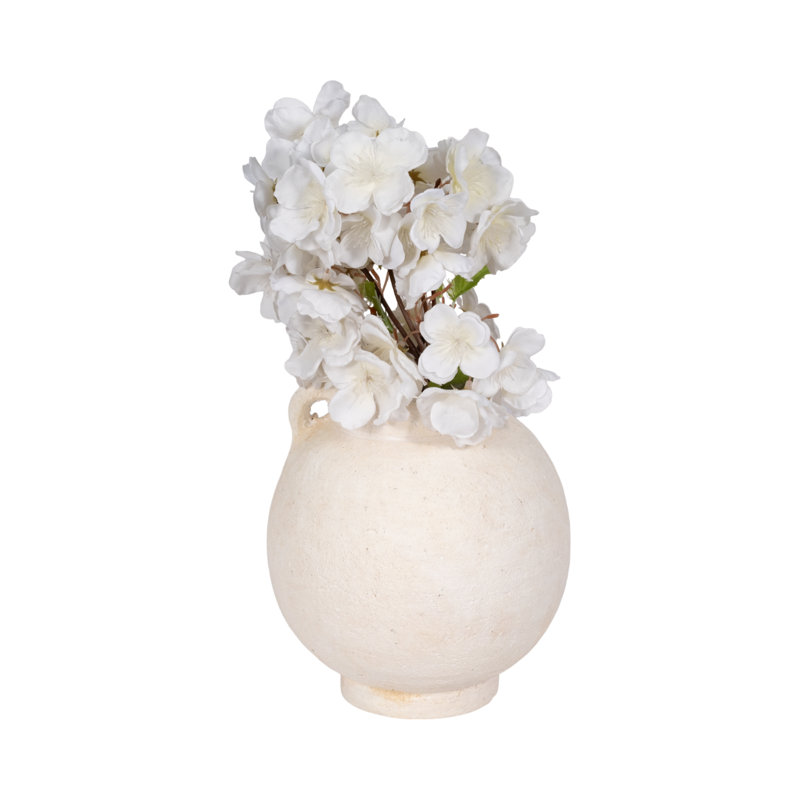 Handmade Ceramic / Porcelain Table Vase, Overall Height - 7", White