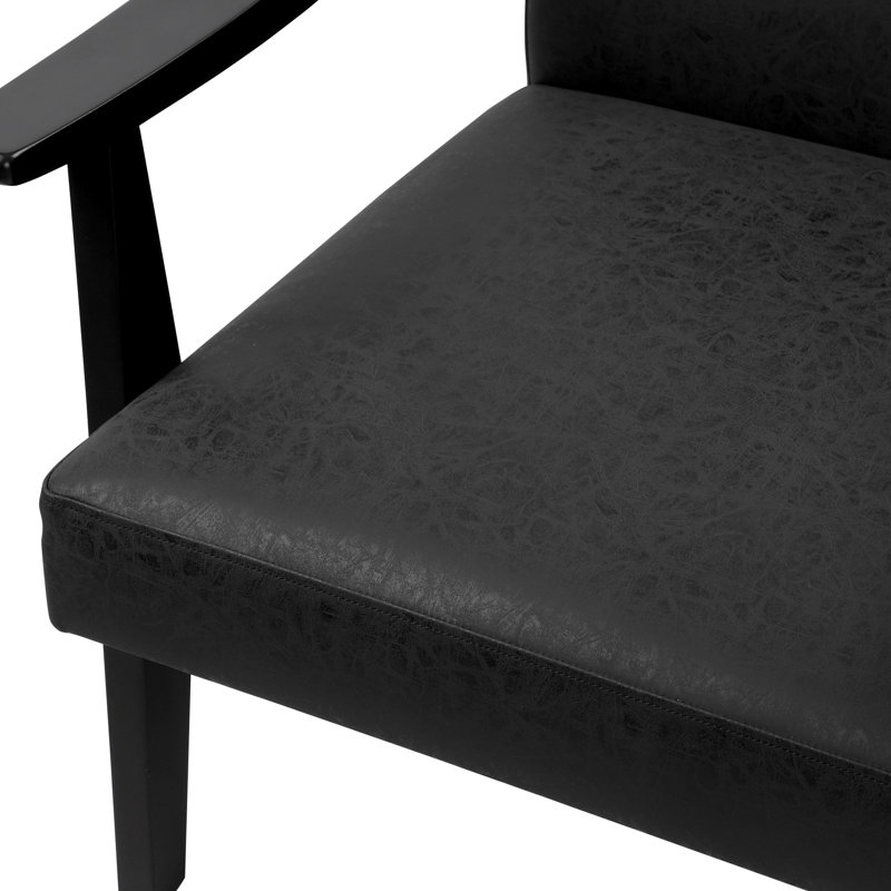 Karthika Faux Leather Armchair, Black
