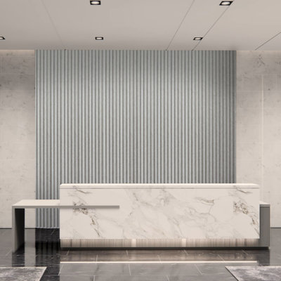 Art3d 8Pcs 96'' X 6'' Slat Wall Panel for Modern Decor, WPC Acoustic Diffuser Panel.32 sq.ft.
