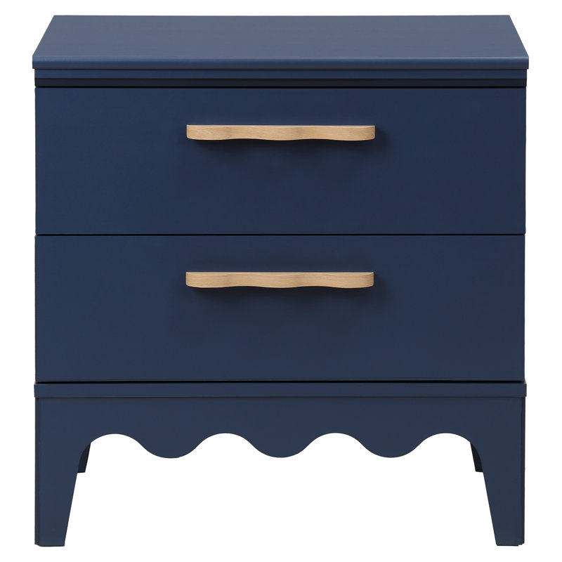 Table de chevet 2 tiroirs Lovette, Marine