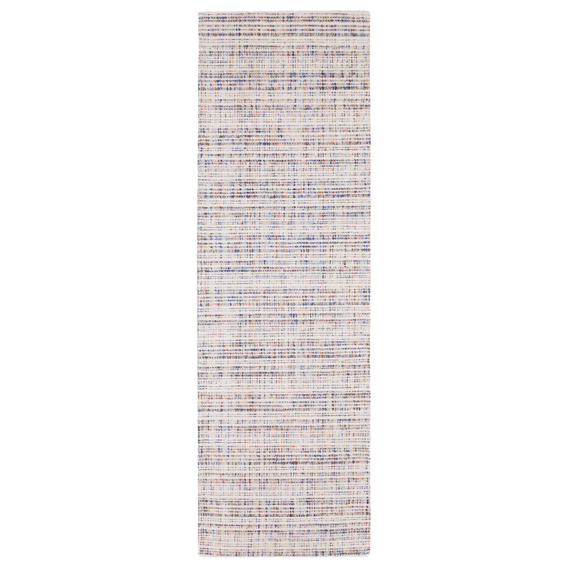 Tapis ivoire / multicolore touffeté à la main Solveigh, Tapis de couloir 2 pi 6 po x 8 pi