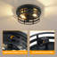 Plafonnier encastré noir 2 lumières 2 lumières pour chambre à coucher / salon (noir mat)-1118143961-1118143960