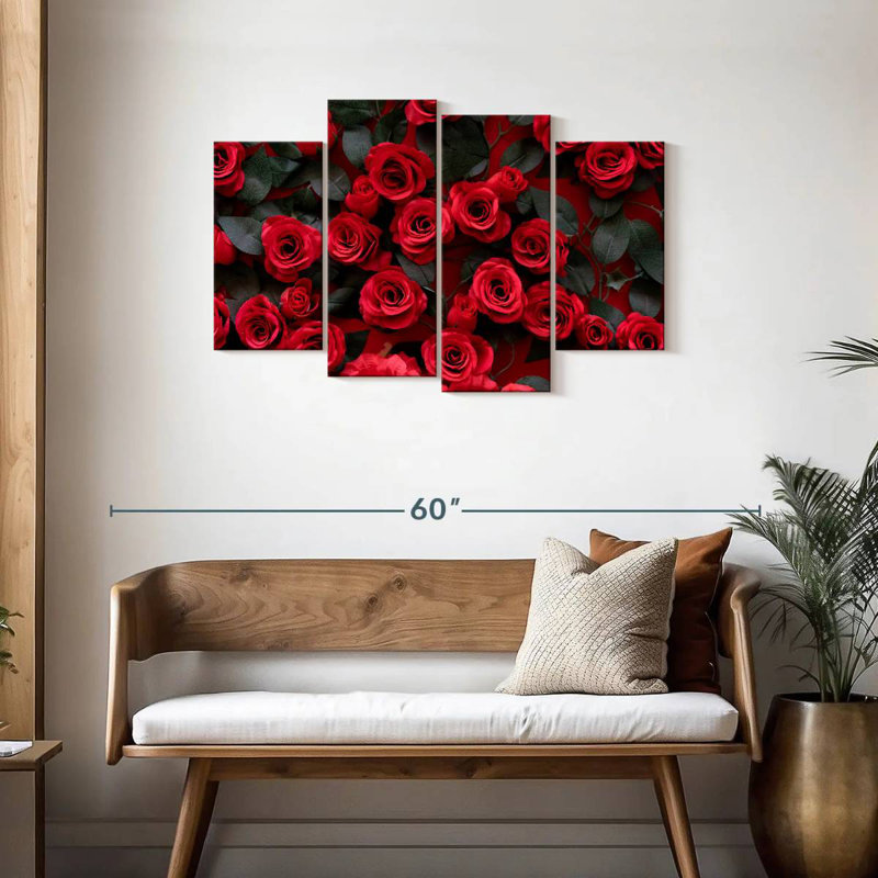 Roses rouges artificielles Harnek, H 27 po x l 43 po