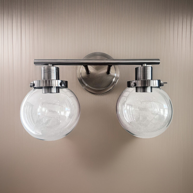 Bathroom Wall Sconce, 2- Black With Clear Glass Shade, Versatile Style For Bathroom, Living Room Mounted , Modern Room, Bedroom, Hallway