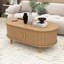 Table basse de style Mid-Century moderne avec porte coulissante en forme de tambour, station de charge intégrée-584249657