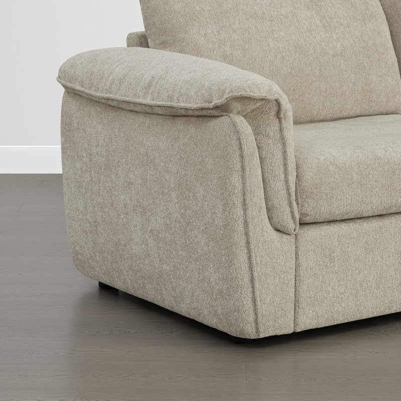 Canapé modulaire rembourré modulaire 4 pièces avec repose-pieds Elysion, Polyester taupe