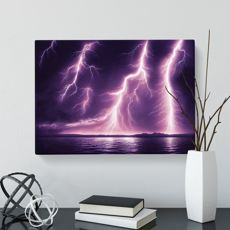 Dazzling Lightning Storm - Wrapped Canvas Print, 40cm H x 60cm W x 3cm D