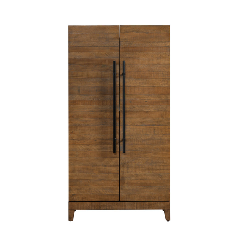 American Heritage Braxton Bar Cabinet – Solid Wood with Wine Storage, Mirror, Stemware Holders & Drawers