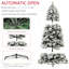 Arbre de Noël 6,5 pi, 350 lumières, élégance floquée par la neige, 1107 pointes, base en métal, arbre artificiel Holiday