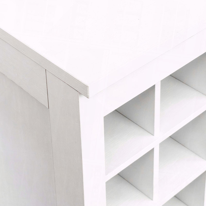 Modular Wine Bar Buffet Cabinet Particle Board, White