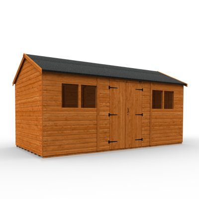 8 ft. W x 16 ft. D Solid Wood Shiplap Apex Garden Shed