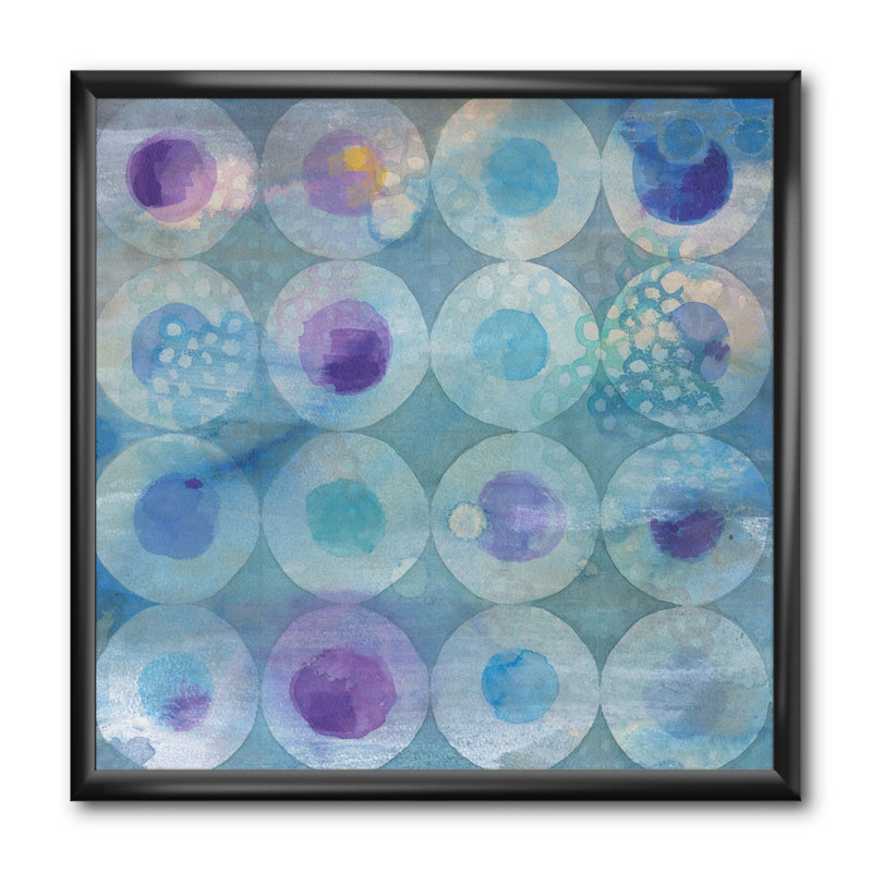 « aquarelle géométriqueal circles ii », reproduction d’image sur toile, Cadre noir, H 30 po x l 30 po x P 1 po