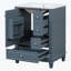 Meuble-lavabo autoportant avec plateau, tiroirs et tablettes en céramique, parfait pour les petites salles de bain-115146782
