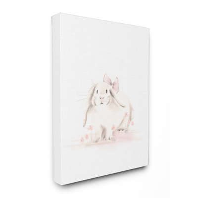 «Hodder Baby Bunny With Pink Bow Oversized Giclee», impression sur papier texturé