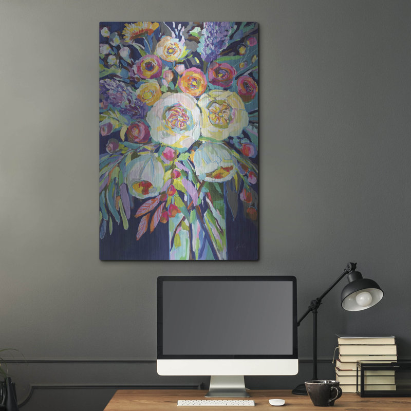Art mural en métal «Lilys Bouquet» par Jeanette Vertentes, H 36 po x l 24 po