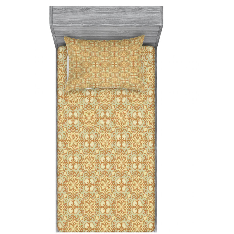Microfiber Floral Sheet Set, Twin XL Sheet Set with Fitted Sheet