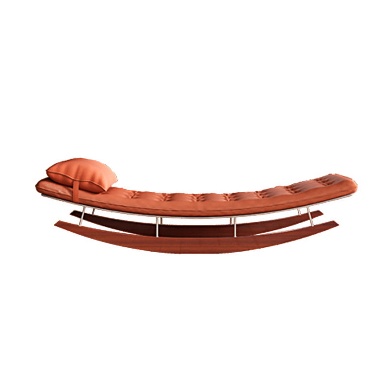 Chaise berçante ergonomique en cuir et silicone, Brun