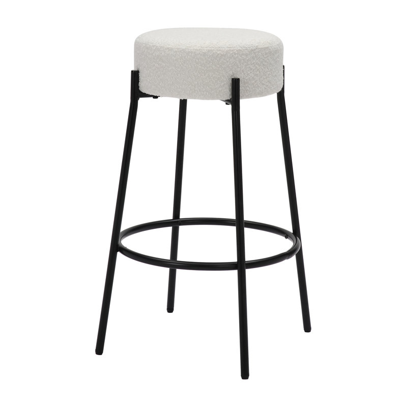 Yes Upholstered Bar Stool, White