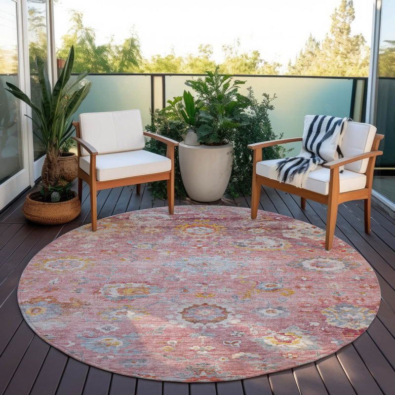Tapis intérieur / extérieur rose Sofia , 2'3" x 7'6"
