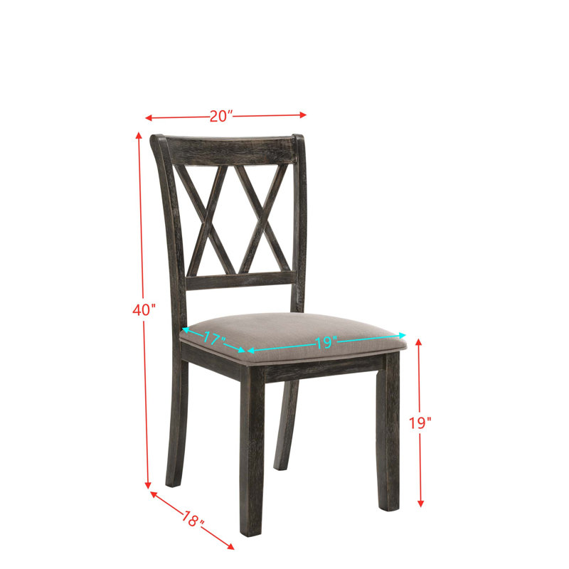 Chaise d'appoint à dossier croisé en tissu Dickins Claudia (lot de 2)